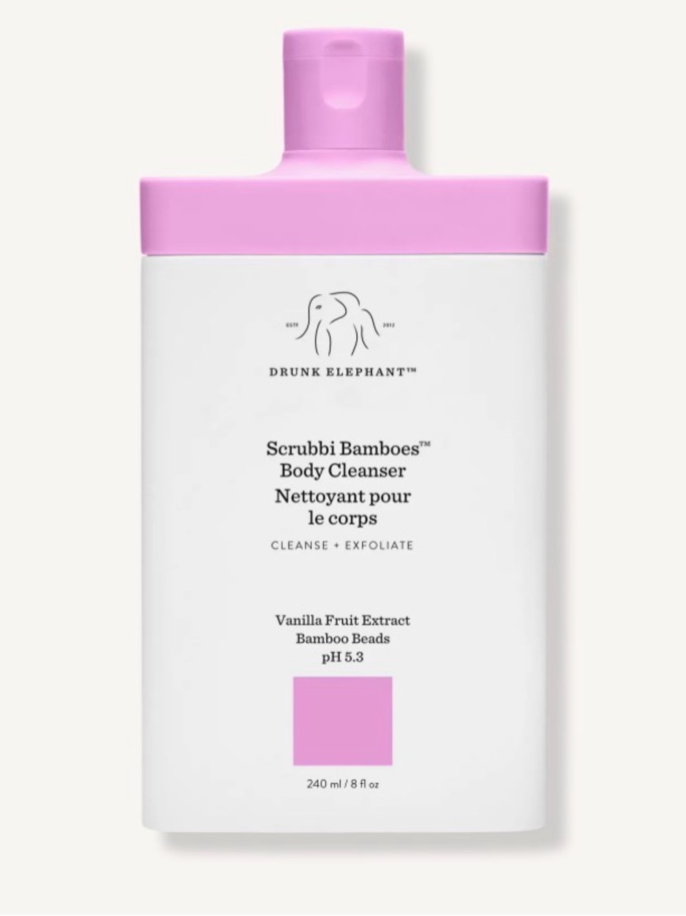 Drunk Elephant Scrubbi Bamboes Body CleanserVanilla Fruit Extract Bamboo Beads
